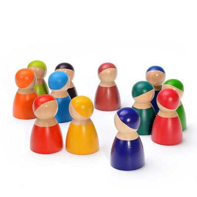 Unidades de creación de madera Toy Nesting Rainbow Block Set del puente del bebé el 15cm