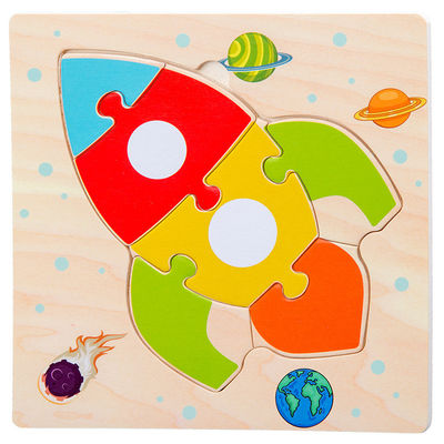 Los juegos de Montessori que el bebé juega animales trafican a niños 3D desconcierta el rompecabezas de madera Toy Matching de la cognición de la historieta