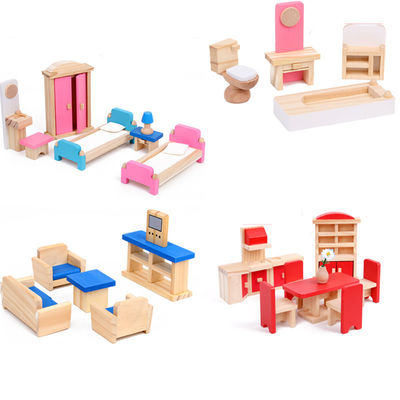 Accesorios miniatura de la casa de muñecas de Diy de muñecas de los muebles los 26CM de madera clásicos de la casa