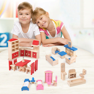 Accesorios miniatura de la casa de muñecas de Diy de muñecas de los muebles los 26CM de madera clásicos de la casa