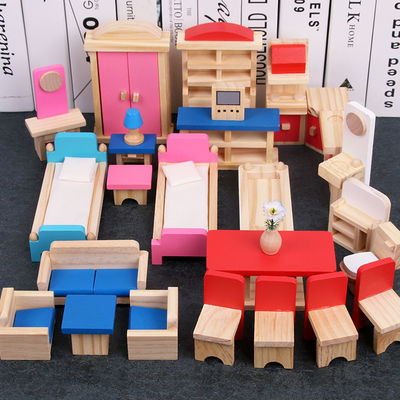 Accesorios miniatura de la casa de muñecas de Diy de muñecas de los muebles los 26CM de madera clásicos de la casa