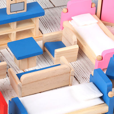 Accesorios miniatura de la casa de muñecas de Diy de muñecas de los muebles los 26CM de madera clásicos de la casa