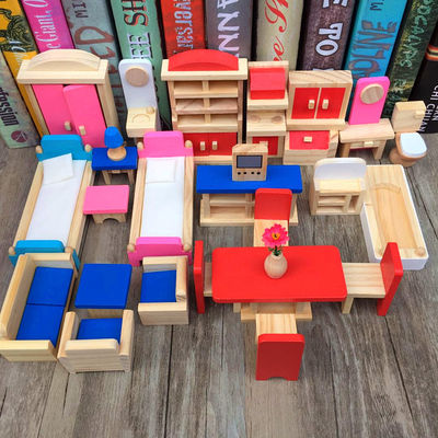 Accesorios miniatura de la casa de muñecas de Diy de muñecas de los muebles los 26CM de madera clásicos de la casa