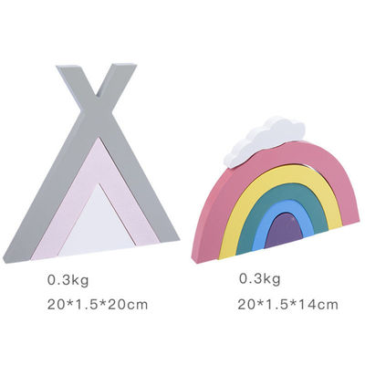 Juguetes de madera creativos de madera de Montessori de los 22cm del apilador no tóxico del arco iris