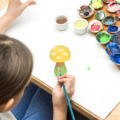 La seta de madera inacabada natural de la clavija los 3cm juega 2,55 en pintada de los niños