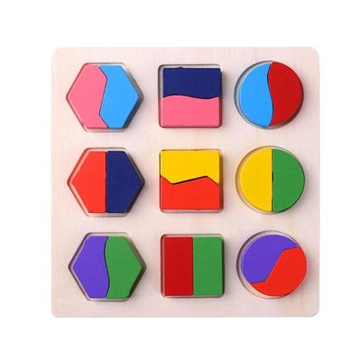 Clasificando al bebé de madera de Montessori juega el preescolar de madera geométrico de los bloques el 15cm