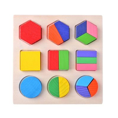 Clasificando al bebé de madera de Montessori juega el preescolar de madera geométrico de los bloques el 15cm
