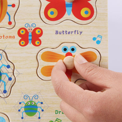 Juguetes educativos de madera de los rompecabezas animales el 15cm de madera unisex