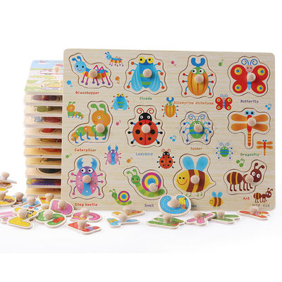 Juguetes educativos de madera de los rompecabezas animales el 15cm de madera unisex