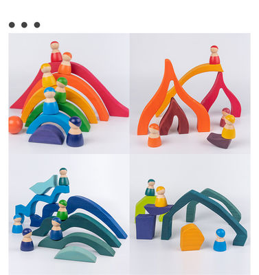 Apilador de madera 1001 del arco iris de la noche ISO9001 Toy Beech Rome Grimms