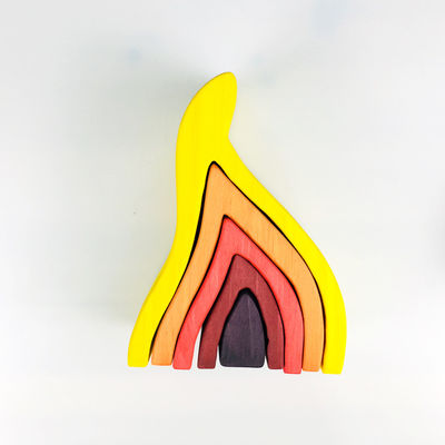 Unidades de creación de madera Toy Geometric Rainbow Building Blocks de Pegdolls