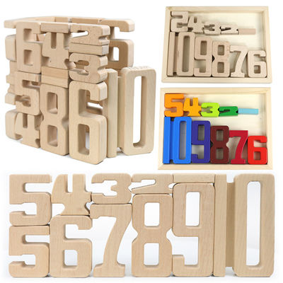 Unidades de creación de madera Toy Number Montessori de los juegos de Jenga