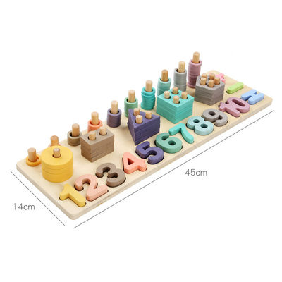 Enseñanza el 14cm de madera geométrica de Toy Montessori Math Blocks Preschool de la matemáticas