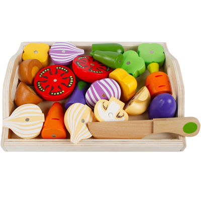 Juguete vegetal magnético de madera de la fruta de Montessori que corta los 9.5cm