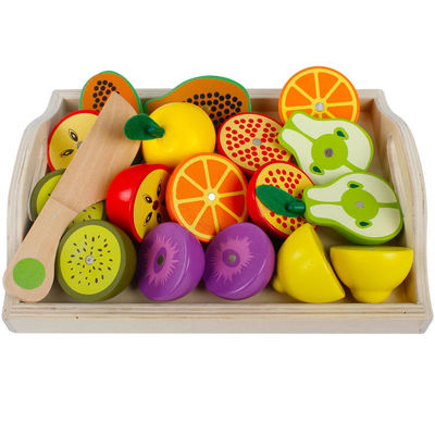 Juguete vegetal magnético de madera de la fruta de Montessori que corta los 9.5cm