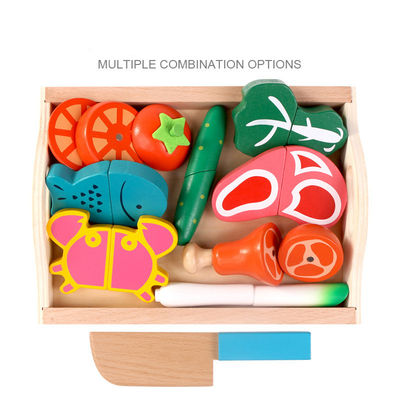 Juguete vegetal magnético de madera de la fruta de Montessori que corta los 9.5cm