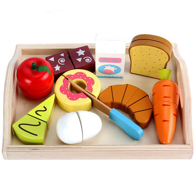 Juguete vegetal magnético de madera de la fruta de Montessori que corta los 9.5cm
