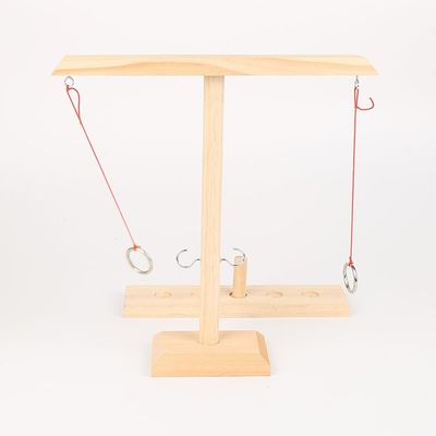Engancha artes de madera de madera de los 28cm Ring Toss Game Throwing Paintable