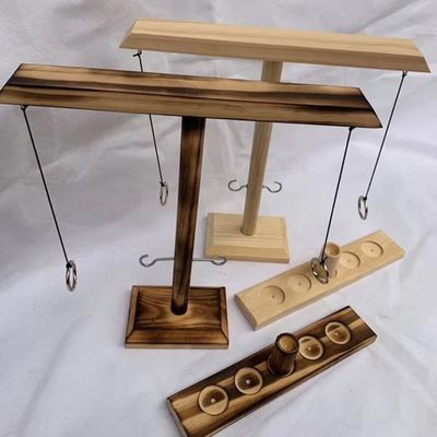 Engancha artes de madera de madera de los 28cm Ring Toss Game Throwing Paintable