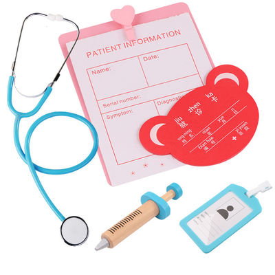 Simulación portátil Toy Doctor Kit de madera de los niños del OEM