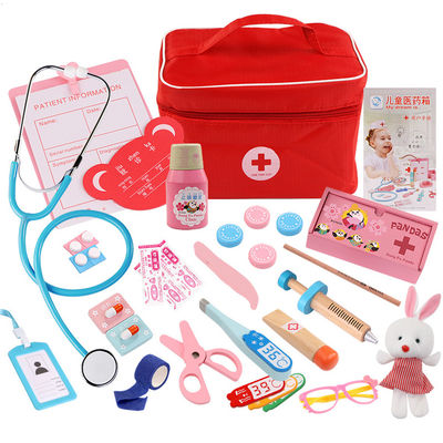 Simulación portátil Toy Doctor Kit de madera de los niños del OEM