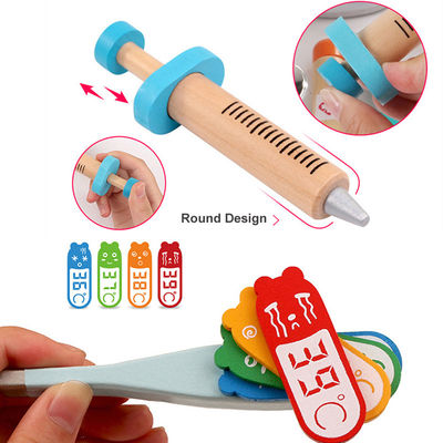 Simulación portátil Toy Doctor Kit de madera de los niños del OEM