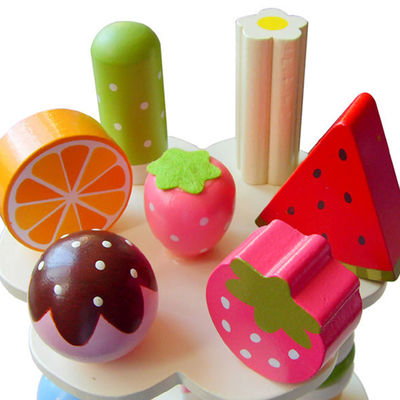 Helado magnético de madera de la simulación realista Toy With Display Stand