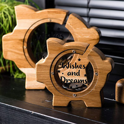 Hucha de madera ISO9001 de la historieta para la decoración casera