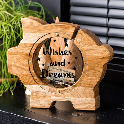 Hucha de madera ISO9001 de la historieta para la decoración casera