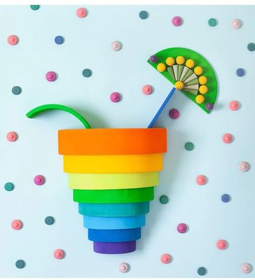 juguetes de madera educativos de Montessori del apilador del arco iris 6pcs