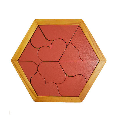 Rompecabezas de madera hexagonales de Montessori de los niños