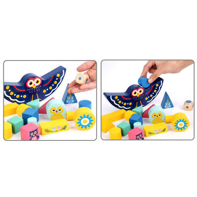 Bloques de equilibrio de aprendizaje tempranos de la luna de madera de Montessori del bebé
