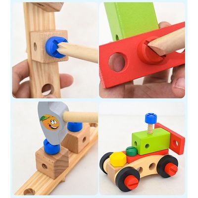Juguete de madera de la caja de herramientas de la simulación multifuncional del niño del ODM