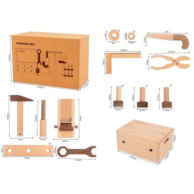 Sistema de herramienta multifuncional de madera de la reparación de Montessori para los muchachos