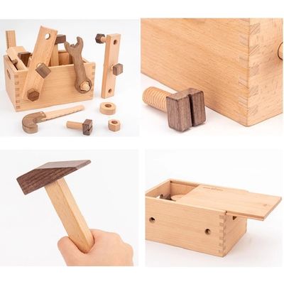 Sistema de herramienta multifuncional de madera de la reparación de Montessori para los muchachos