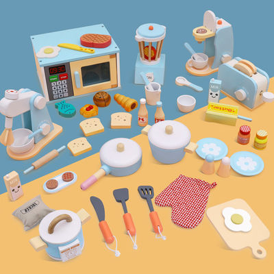La educación temprana de los niños unisex de madera finge los juguetes de la cocina