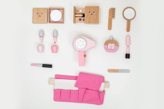 Montessori portátil Toy Set cosmético de madera de los niños ISO9001