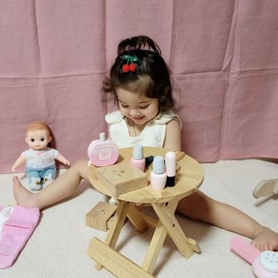 Montessori portátil Toy Set cosmético de madera de los niños ISO9001