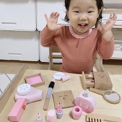 Montessori portátil Toy Set cosmético de madera de los niños ISO9001