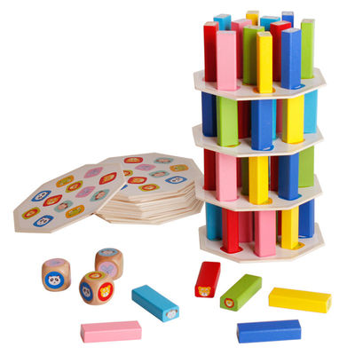 altos juegos de mesa apilados de madera no tóxicos 54pcs