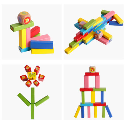altos juegos de mesa apilados de madera no tóxicos 54pcs