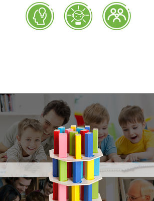 altos juegos de mesa apilados de madera no tóxicos 54pcs