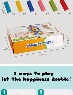 altos juegos de mesa apilados de madera no tóxicos 54pcs