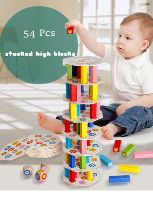 altos juegos de mesa apilados de madera no tóxicos 54pcs