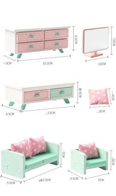 Juguetes de Mini Montessori Wooden Girls Bedroom sin las rebabas