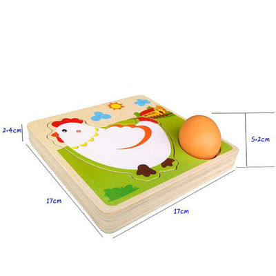 rompecabezas multi de madera de la capa del proceso del crecimiento del pollo 3D