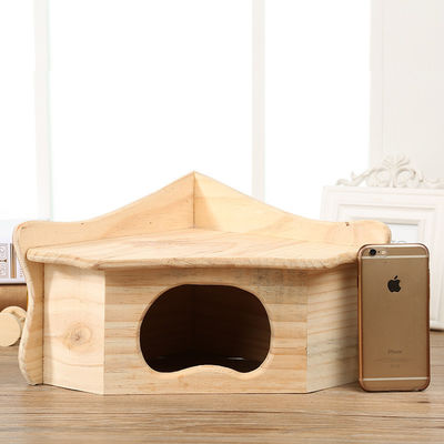 Casa de madera del color beige del OEM pequeña para el hámster