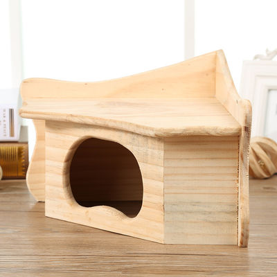 Casa de madera del color beige del OEM pequeña para el hámster