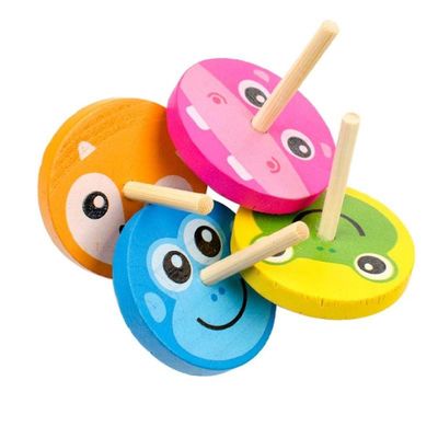 Girocompás de madera Toy Wheel For Stress Relieving del arco iris de los niños