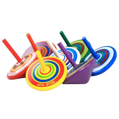 Girocompás de madera Toy Wheel For Stress Relieving del arco iris de los niños